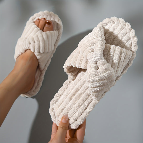 Cozy & Warm Cross Band House Slippers -